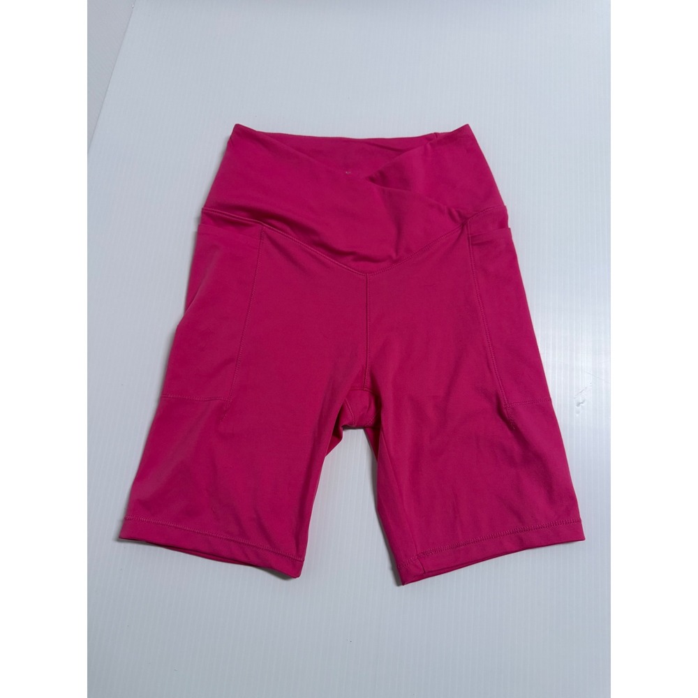 Danskin Pink Crossover Waist Biker Shorts with Pockets Womens XS